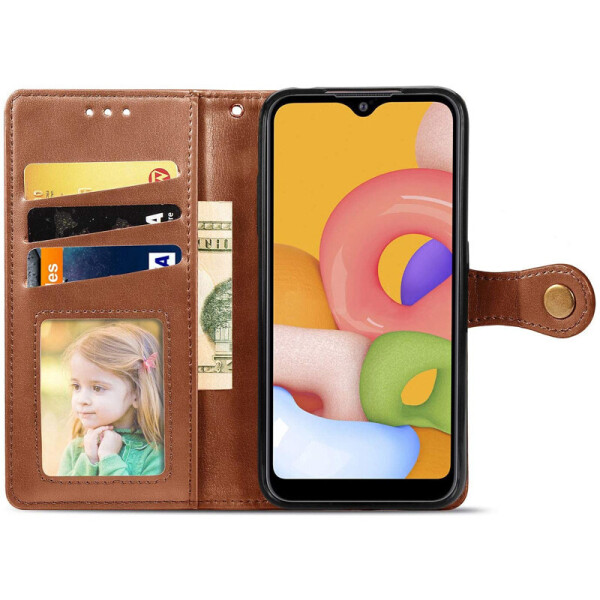

Кожаный чехол книжка GETMAN Gallant (PU) для Samsung Galaxy A01 Коричневый (128757)