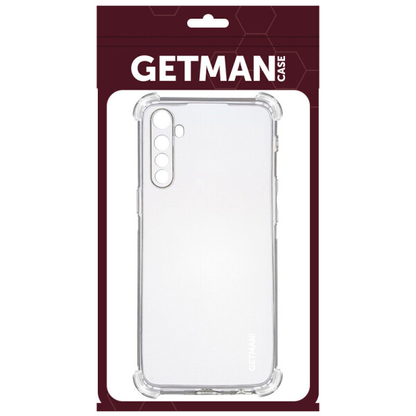 

TPU чехол GETMAN Ease logo усиленные углы для Realme 6 Pro Прозрачный / Transparent (132825)