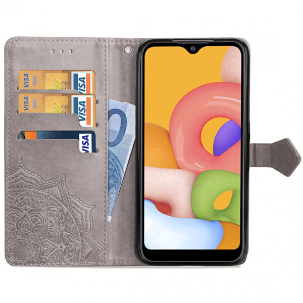

Кожаный чехол (книжка) Art Case с визитницей для Realme 5 Pro Серый (128716)