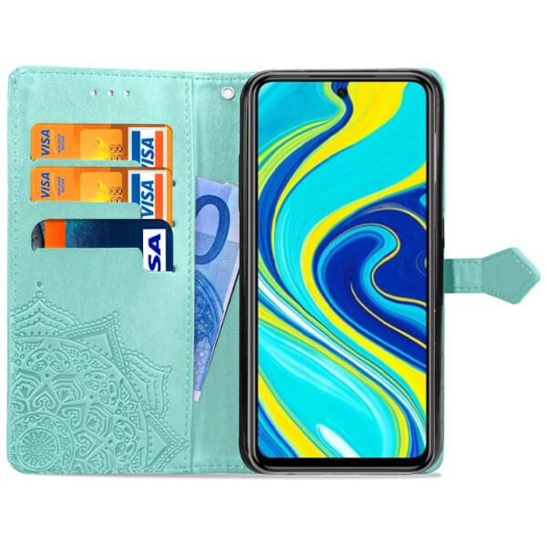 

Кожаный чехол (книжка) Art Case с визитницей для Xiaomi Redmi Note 9 Pro Бирюзовый (77128728)