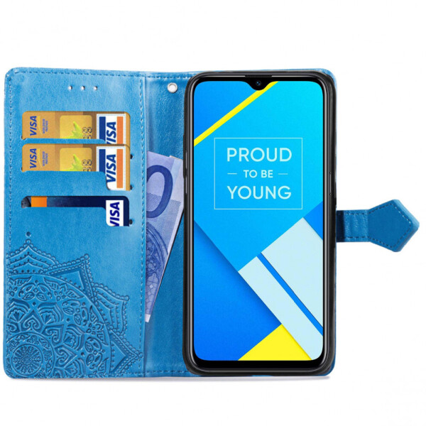 

Кожаный чехол (книжка) Art Case с визитницей для Realme C2 Синий (128738)