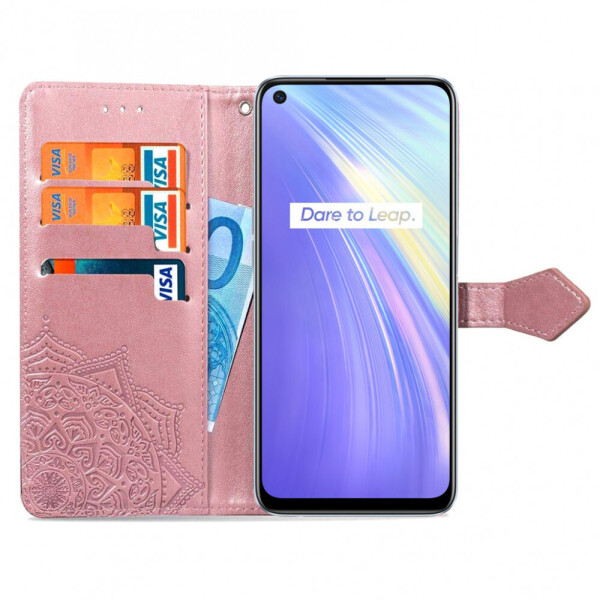 

Кожаный чехол (книжка) Art Case с визитницей для Realme 6 Розовый (127814)