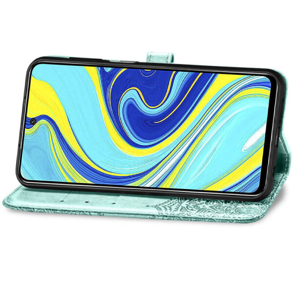 

Кожаный чехол (книжка) Art Case с визитницей для Realme XT Бирюзовый (128749)