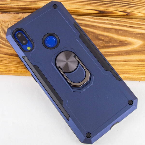 

Ударопрочный чехол SG Ring Color магнитный держатель для Xiaomi Redmi Note 7 Pro Темно-синий (72108589)