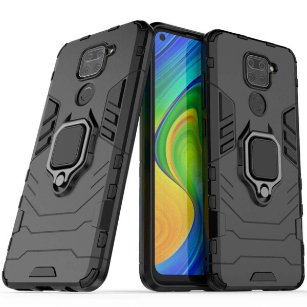 

Ударопрочный чехол Transformer Ring for Magnet для Xiaomi Redmi Note 9 Черный / Soul Black (132409)