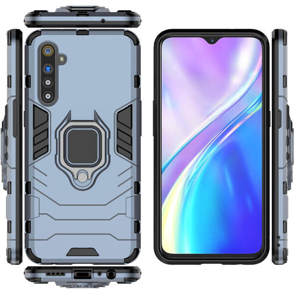 

Ударопрочный чехол Transformer Ring for Magnet для Realme 6 Серый / Metal slate (132205)