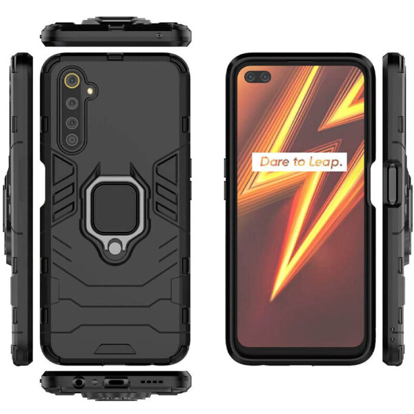 

Ударопрочный чехол Transformer Ring for Magnet для Realme 6 Pro Черный / Soul Black (132181)