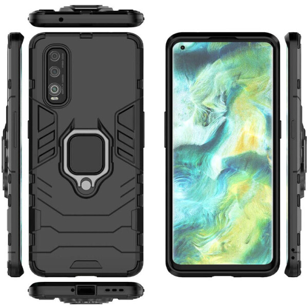 

Ударопрочный чехол Transformer Ring for Magnet для Oppo Find X2 Черный / Soul Black (132201)