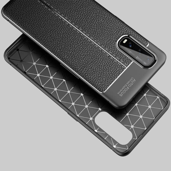 

TPU чехол фактурный (с имитацией кожи) для Oppo Find X2 Черный (134302)