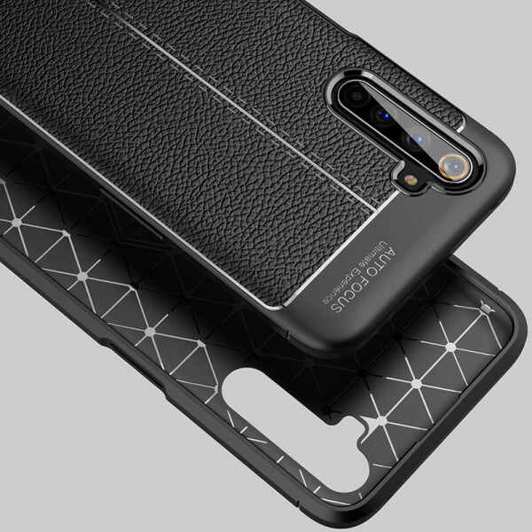 

TPU чехол фактурный (с имитацией кожи) для Realme 6 Pro Черный (129759)