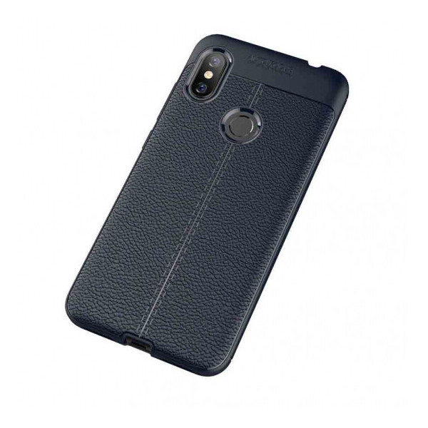 

TPU чехол фактурный (с имитацией кожи) для Xiaomi Redmi Note 6 Синий (67091759)