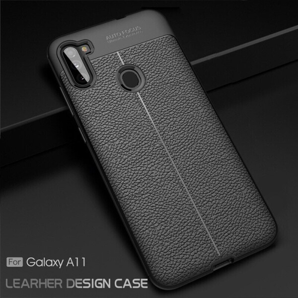 

TPU чехол фактурный (с имитацией кожи) для Samsung Galaxy A11 / M11 Черный (129747)