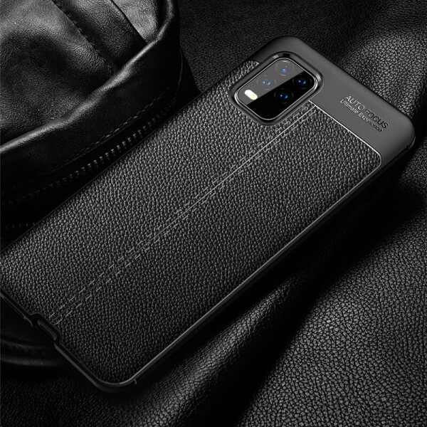 

TPU чехол фактурный (с имитацией кожи) для Xiaomi Mi 10 Lite Черный (134317)