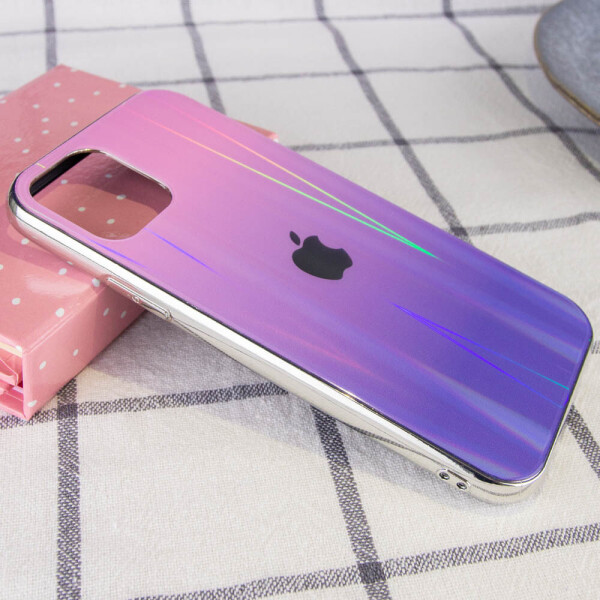 

TPU+Glass чехол Gradient Aurora с лого для Apple iPhone 11 Pro (5.8") Розовый / Сиреневый (119630)