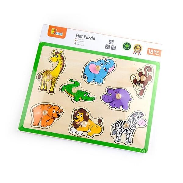 

Пазл-вкладыш Дикие животные Viga Toys 22х30х1 см Разноцветный