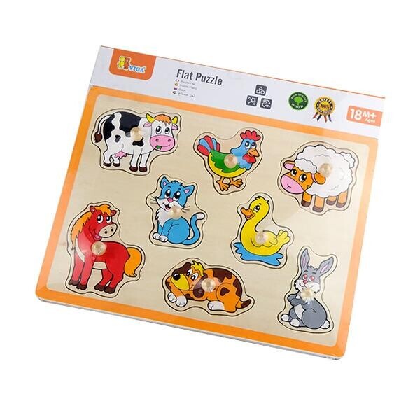 

Пазл-вкладыш Ферма Viga Toys 30х22,5х1 см Разноцветный