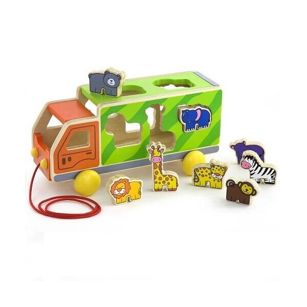 

Игрушка-сортер Грузовик с животными Viga Toys 12,5х27х12 см Разноцветный