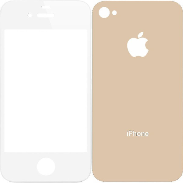 

Защитное стекло TOTO 2,5D Full cover Tempered Glass front and back for iPhone 4/4S Gold
