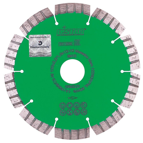 

Алмазный диск Distar 125x2,2/1,3x22,23-10-ARPS по камню (12315051010)