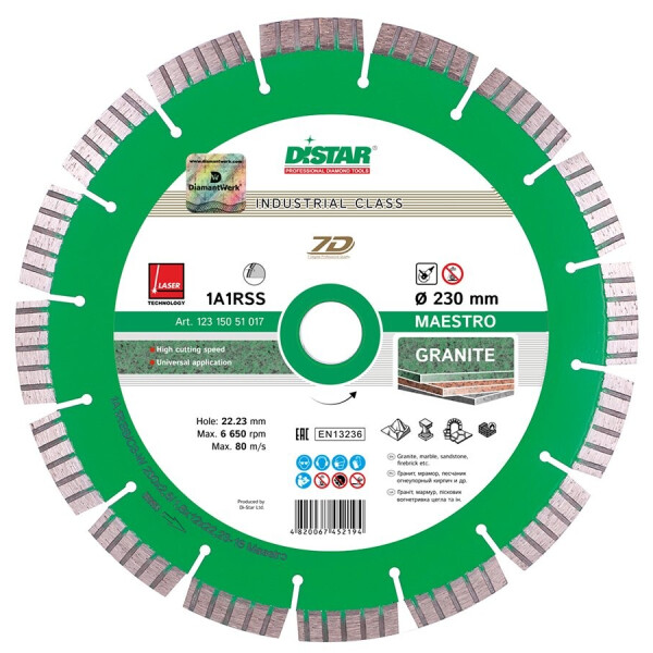 

Алмазный диск Distar 230x2,6/1,8x22,23-16-ARPS камень (12315051017)