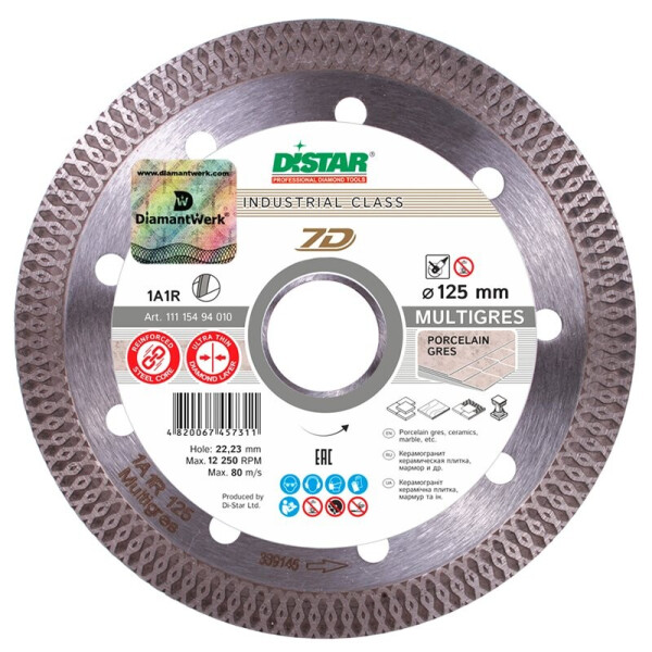 

Алмазный диск Distar по керамике Multigres 125x1,4x10x22,23 мм (11115494010)