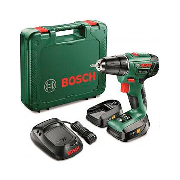 

Аккумуляторная дрель-шуруповерт Bosch PSR 1440 LI-2 + AL 2215 CV + 2 акб PBA 14,4V 2,5Ah + чемодан (06039A3021)
