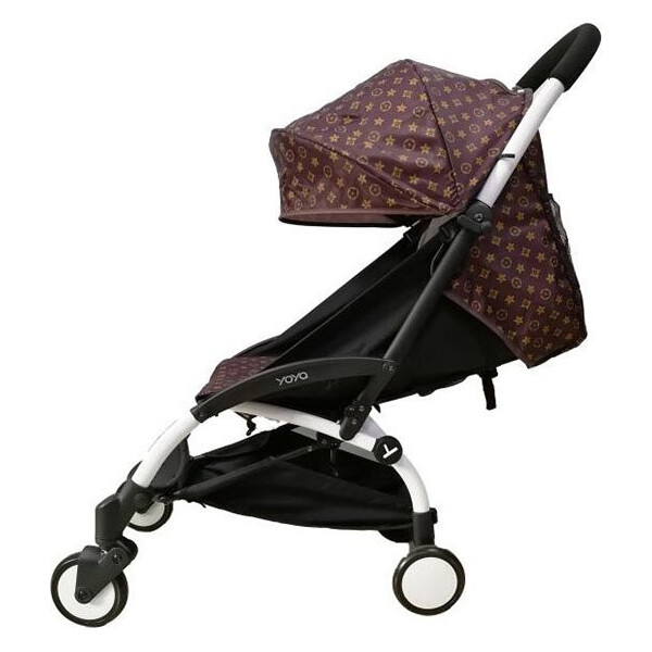 

Детская коляска прогулочная YOYA 175 А+, рама белая, Расцветка LV BROWN