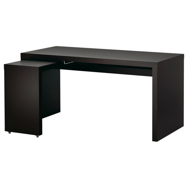 

IKEA MALM (602.141.83) Письменный стол с выдвижной панелью, коричневое пятно, шпон