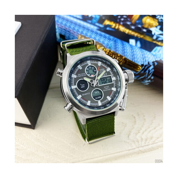 

Часы AMST 3003 Silver-Black Green Wristband
