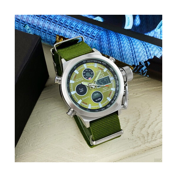 

Часы AMST 3003 Silver-Green Green Wristband