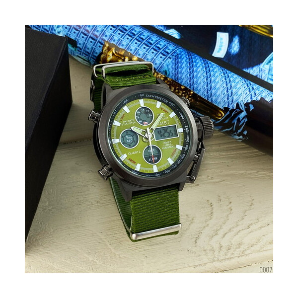 

Часы AMST 3003 Black-Green Green Wristband