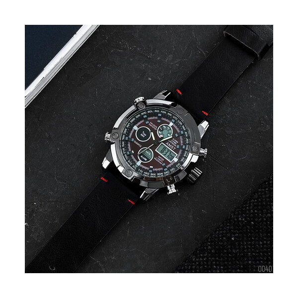 

Часы AMST 3022 Black-Red Smooth Wristband