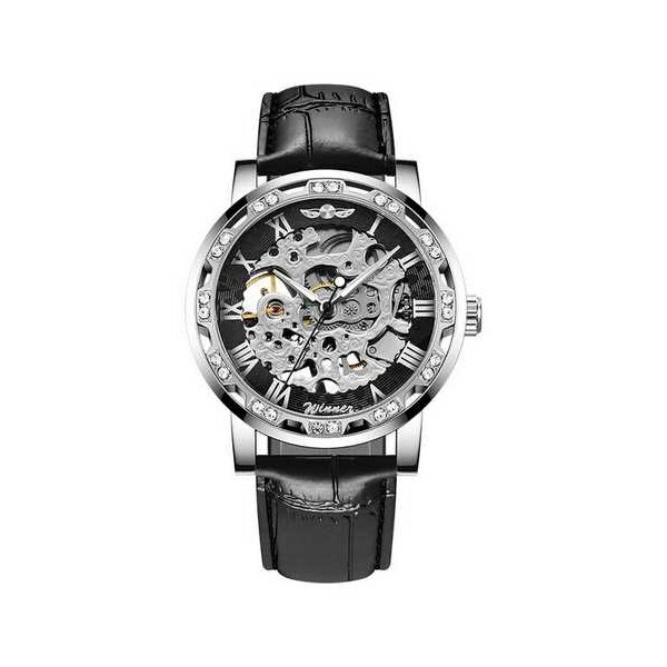 

Часы Winner 8012 Diamonds Automatic Black-Silver