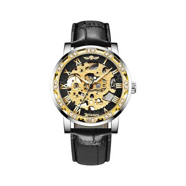 

Часы Winner 8012 Diamonds Automatic Black-Silver-Black