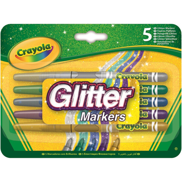 

Фломастеры с блестками Crayola Glitter markers 5 шт (58-8645)