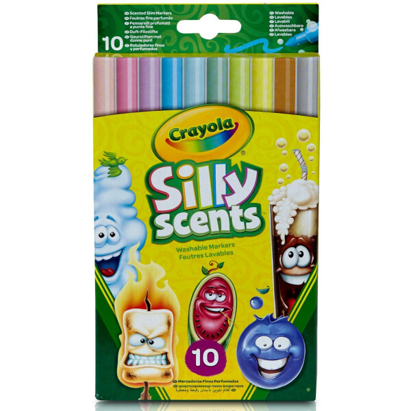 

Тонкие смываемые фломастеры Crayola Silly Scents 10 шт (58-5071)
