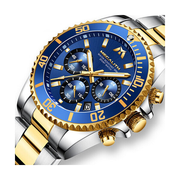 

Часы Megalith 8046M Silver-Gold-Blue