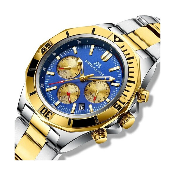 

Часы Megalith 8206M Silver-Gold-Blue