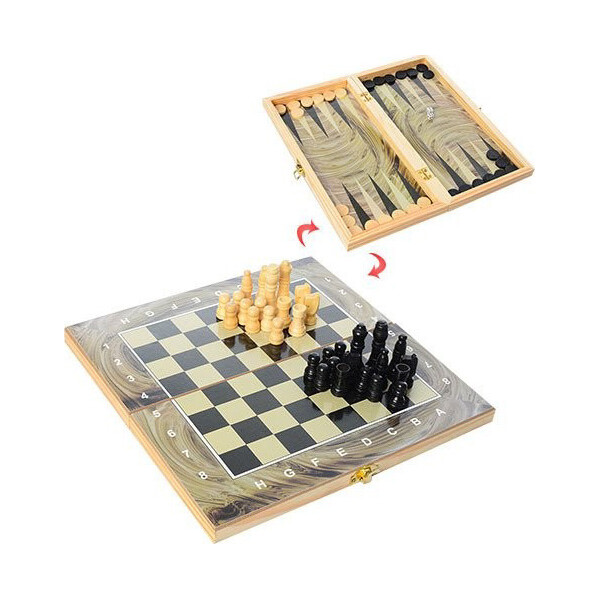 

Настольная игра Metr+ Шахматы 28ACD 3 в 1 (28C)
