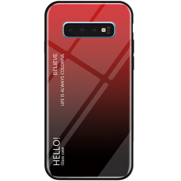

TPU+Glass чехол Gradient HELLO для Samsung Galaxy S10