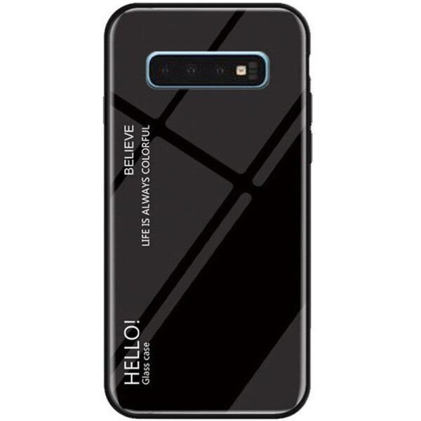 

TPU+Glass чехол Gradient HELLO для Samsung Galaxy S10+