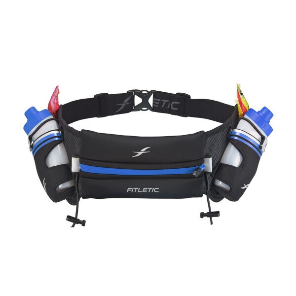 

Беговая влагонепроницаемая сумка на пояс Fitletic Hydra Running Belt (черный\синий)