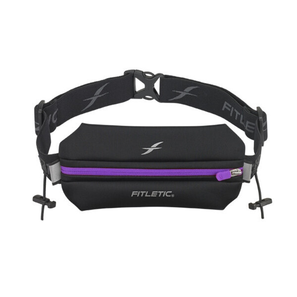 

Беговая влагонепроницаемая сумка на пояс с креплением для номера Fitletic NEO Running Belt (черный/фиолетовый)