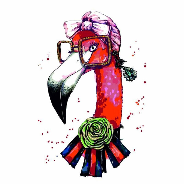 

Набор акриловая живопись по номерам "Fashion Flamingo" ROSA START 35*45 см