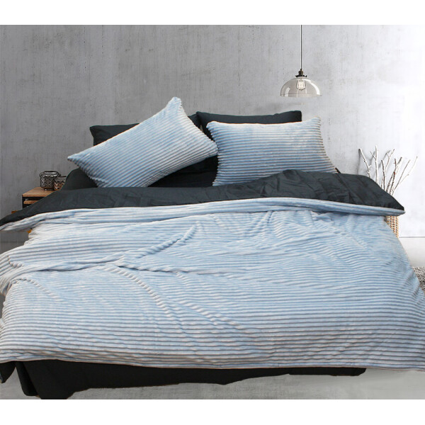 

Комплект постельного белья ТМ TAG - 2-спальный Двусторонний Сатин люкс + велсофт зима-лето Light blue