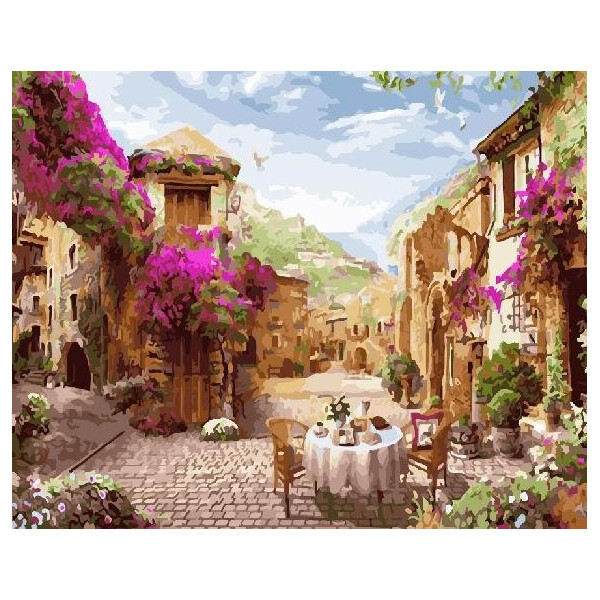 

Картина по номерам - Цветочное кафе 40x50 см