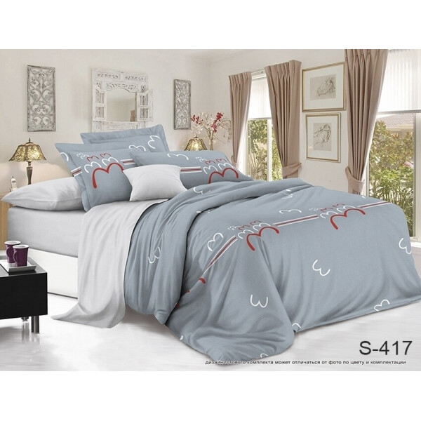 Акция на Комплект постельного белья  с компаньоном ТМ TAG  -  2-спальный  S417 от Allo UA