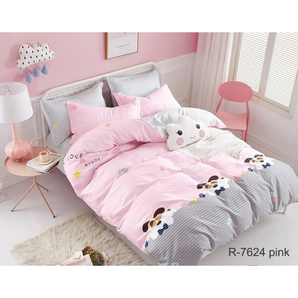 

Комплект постельного белья ТМ ТАG 1,5- сп. с компаньоном R7624 pink