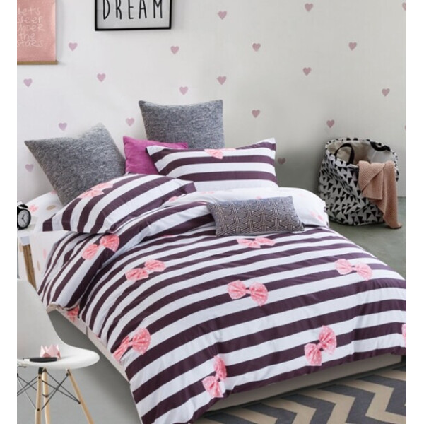 

Постельное белье CottonTwill Сатин Бантики 1.5-спальный Бело-коричневый 145x215 см