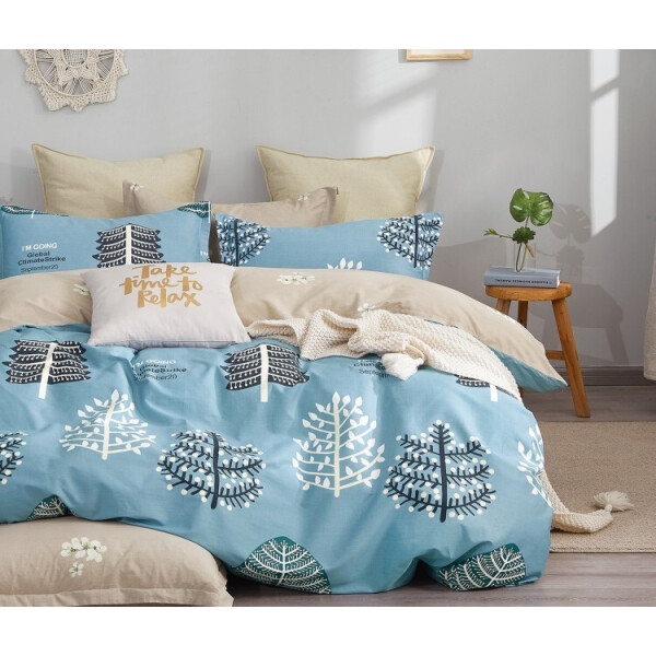 

Постельное белье CottonTwill Сатин Лесной бор, деревья Синий 1-спальный 145x215 см